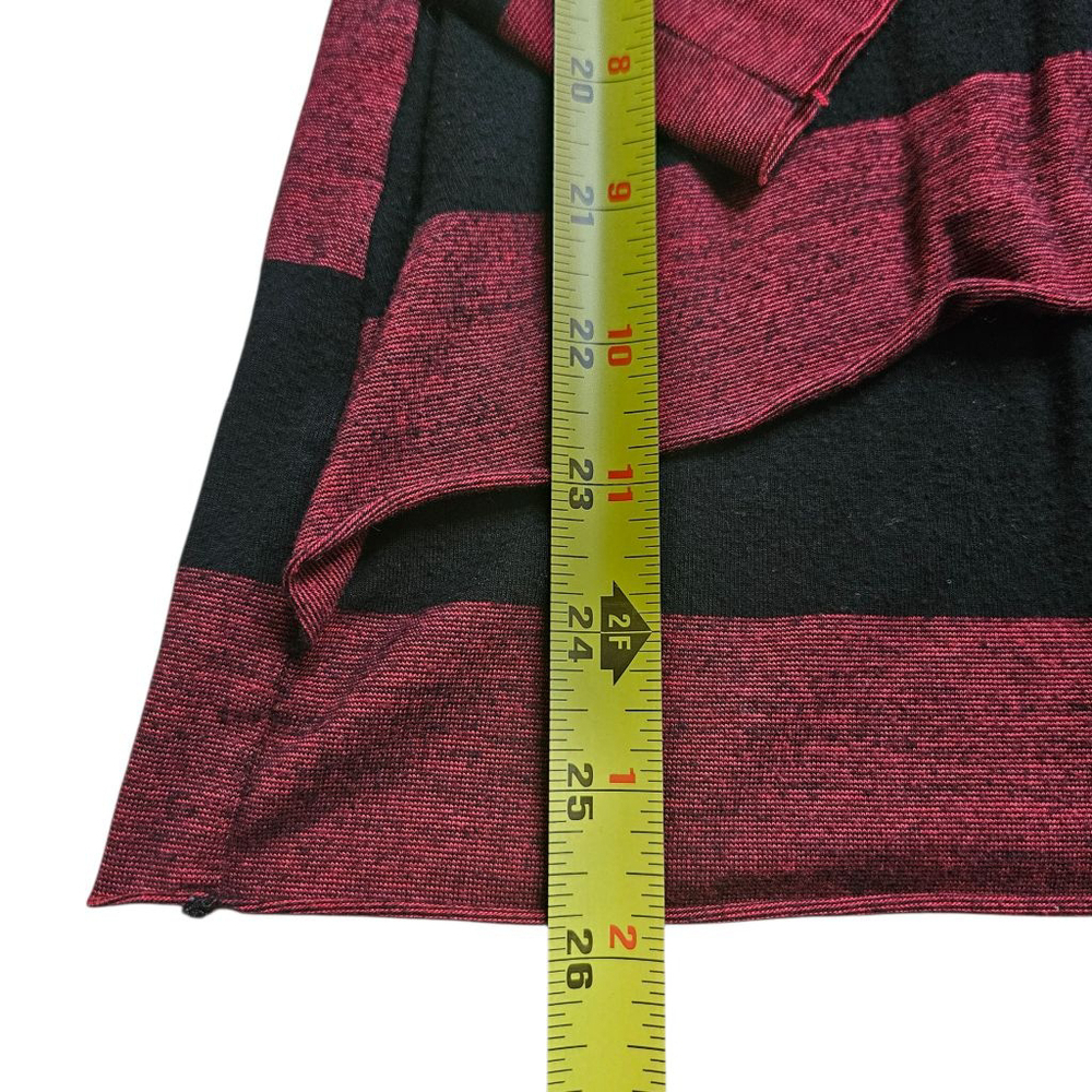 Venus Small Red Black Stripe Layered Long Sleeve Top - Picture 6 of 7